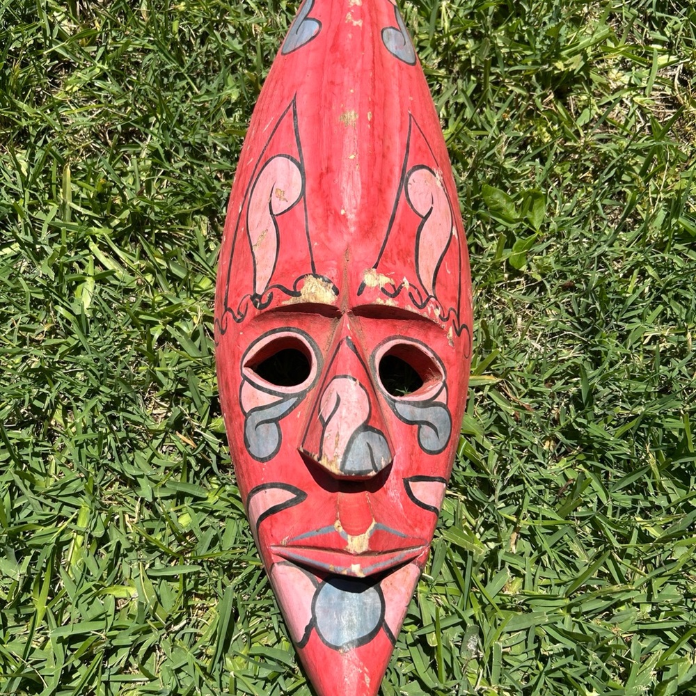 Handcrafted Red Tribal Mask